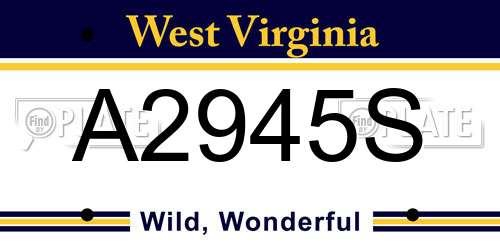 A2945S West Virginia License Plate