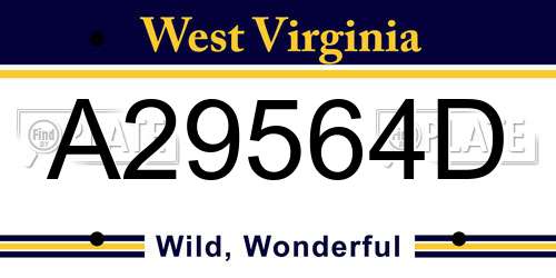 A29564D West Virginia License Plate