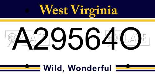 A29564O West Virginia License Plate
