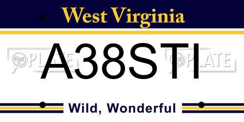A38STI West Virginia License Plate