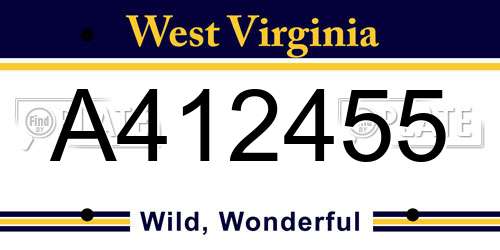 A412455 West Virginia License Plate