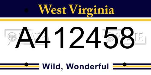 A412458 West Virginia License Plate
