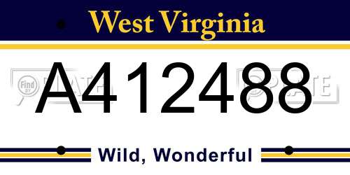 A412488 West Virginia License Plate