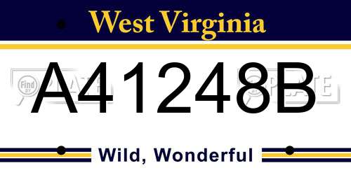 A41248B West Virginia License Plate