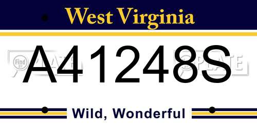 A41248S West Virginia License Plate