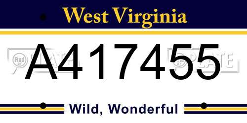 A417455 West Virginia License Plate