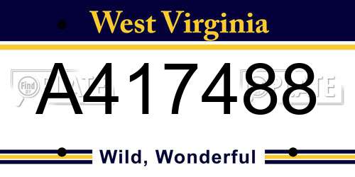 A417488 West Virginia License Plate