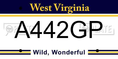 A442GP West Virginia License Plate