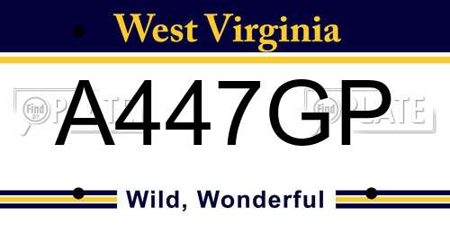 A447GP West Virginia License Plate