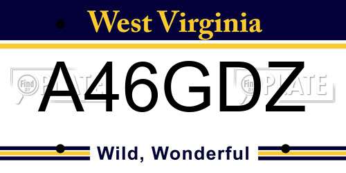 A46GDZ West Virginia License Plate