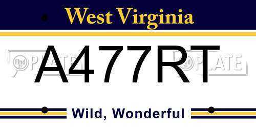 A477RT West Virginia License Plate