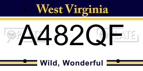 A482QF West Virginia License Plate