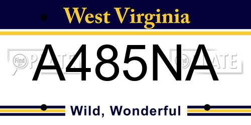 A485NA West Virginia License Plate