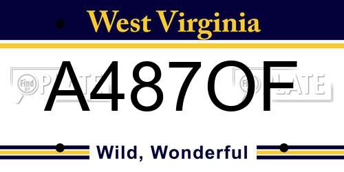 A487OF West Virginia License Plate