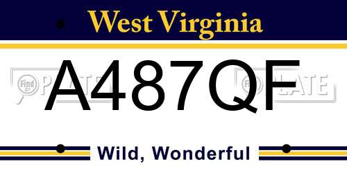 A487QF West Virginia License Plate