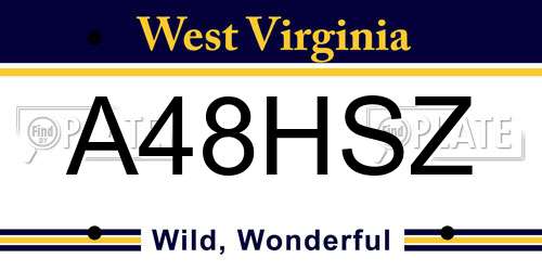 A48HSZ West Virginia License Plate