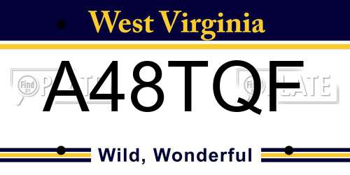 A48TQF West Virginia License Plate