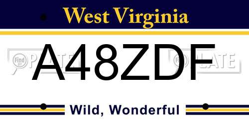 A48ZDF West Virginia License Plate