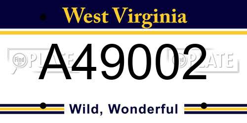 A49002 West Virginia License Plate