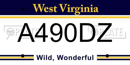 A490DZ West Virginia License Plate