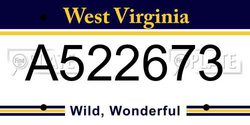 A522673 West Virginia License Plate