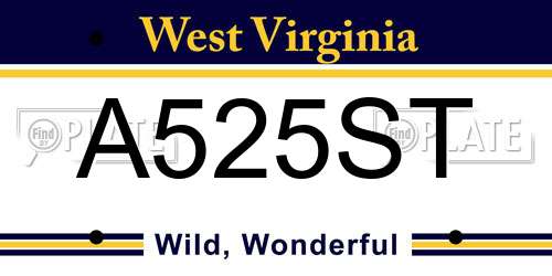 A525ST West Virginia License Plate