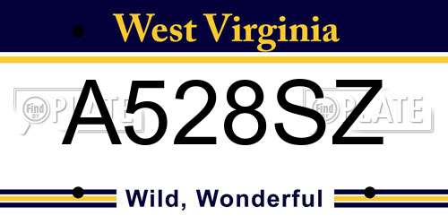 A528SZ West Virginia License Plate