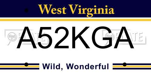 A52KGA West Virginia License Plate