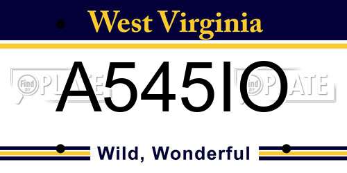 A545IO West Virginia License Plate