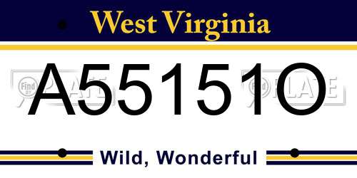 A55151O West Virginia License Plate