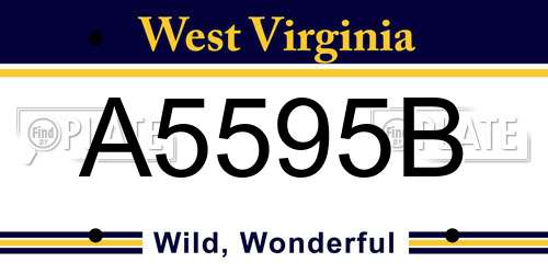 A5595B West Virginia License Plate