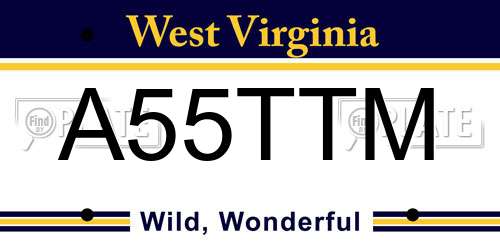 A55TTM West Virginia License Plate
