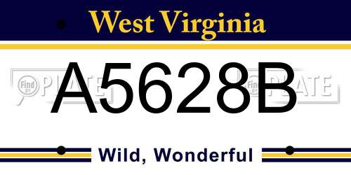 A5628B West Virginia License Plate