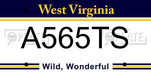 A565TS West Virginia License Plate