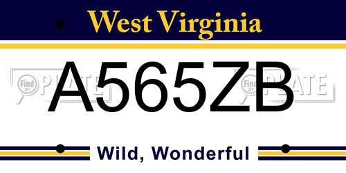 A565ZB West Virginia License Plate