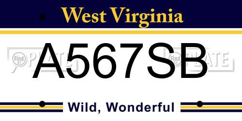 A567SB West Virginia License Plate