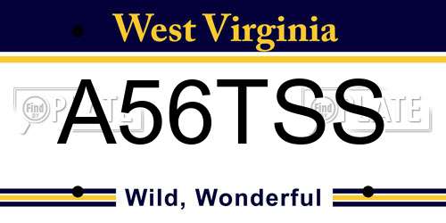A56TSS West Virginia License Plate