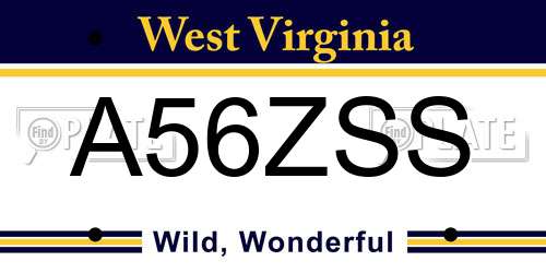 A56ZSS West Virginia License Plate