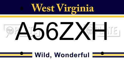 A56ZXH West Virginia License Plate