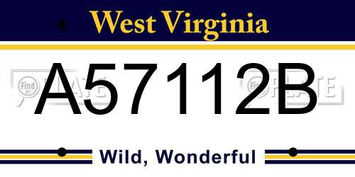A57112B West Virginia License Plate