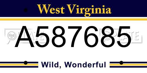 A587685 West Virginia License Plate