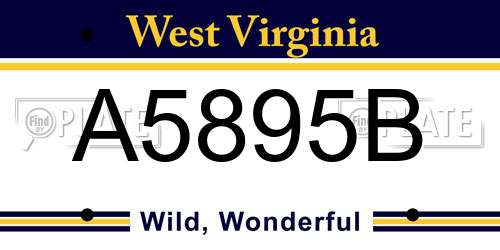 A5895B West Virginia License Plate