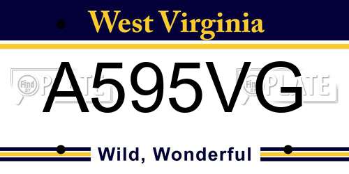 A595VG West Virginia License Plate