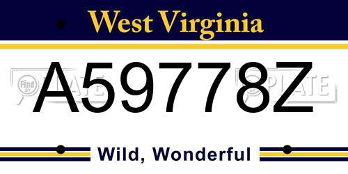 A59778Z West Virginia License Plate