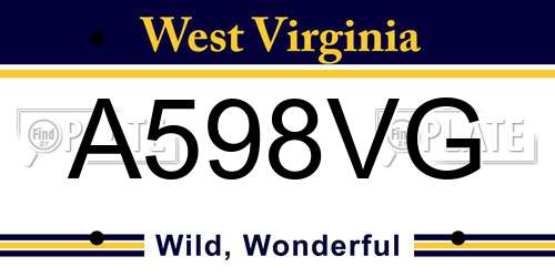 A598VG West Virginia License Plate