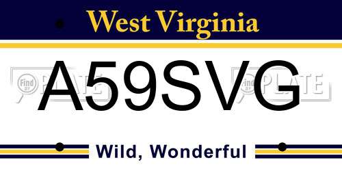 A59SVG West Virginia License Plate