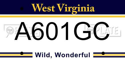 A601GC West Virginia License Plate