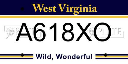 A618XO West Virginia License Plate
