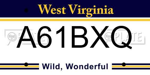 A61BXQ West Virginia License Plate