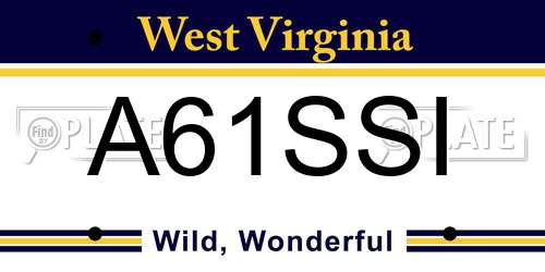 A61SSI West Virginia License Plate
